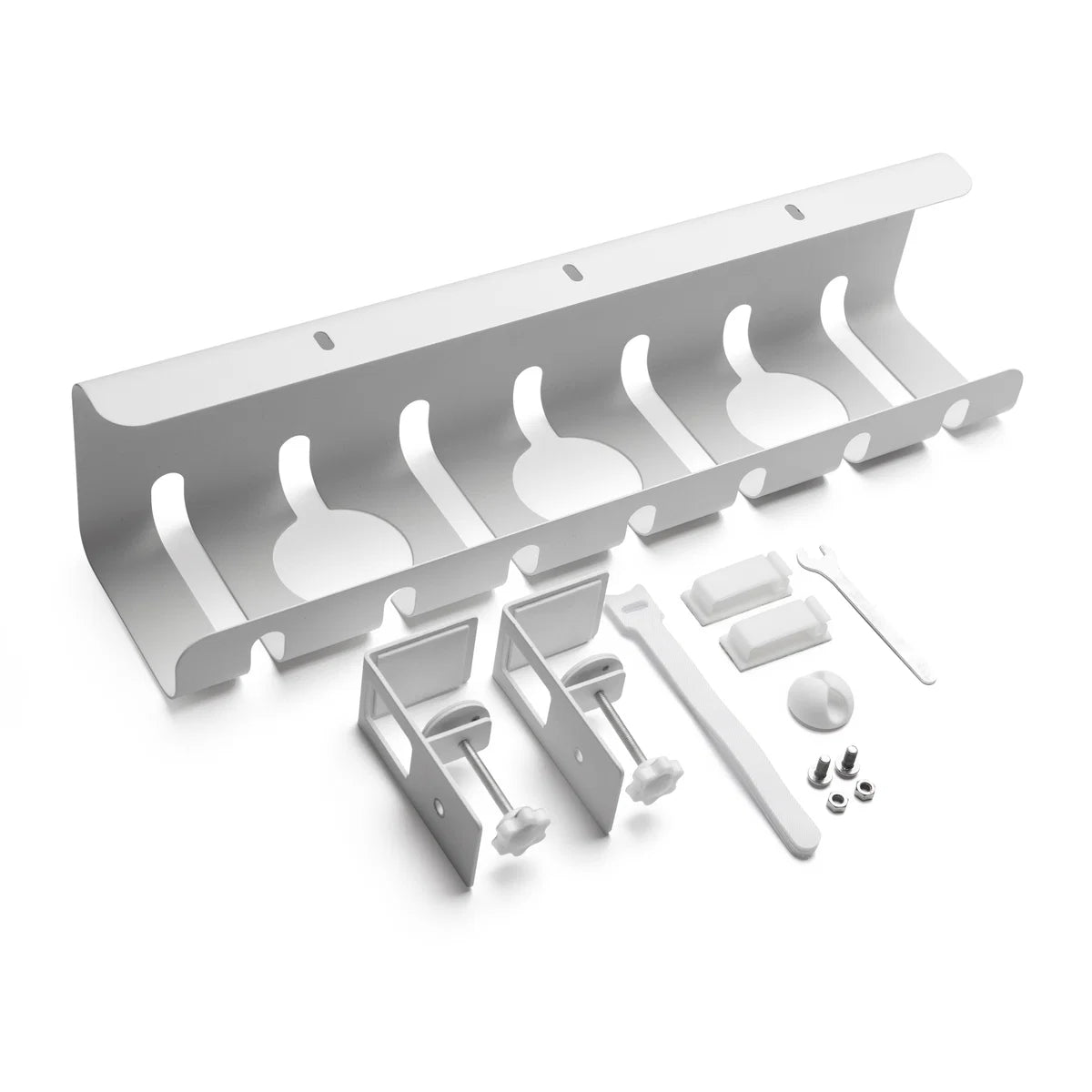 No-Drill Cable Management Tray - RENOVA RISE (2 Pcs) for Tidy Desks