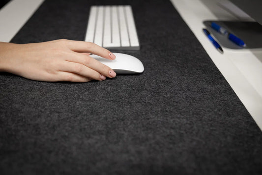 RENOVA RISE Felt Desk Mat | Non-Slip Silicone Base
